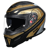 SMK Helmet Agnar Cyborg MA267 Matt Black Grey Gold Chrome