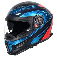 SMK Helmet Agnar Cyborg GL535 Blue Red Teal Chrome