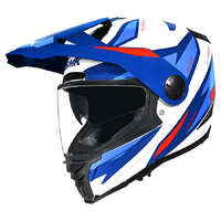 SMK Helmet Ares Claw GL153 White Blue Red