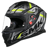 SMK Helmet Nova Track MA264 Matt Black Grey Yellow