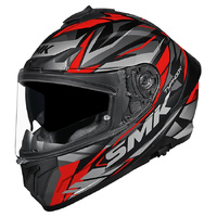 SMK Helmet Typhoon 06 Rival MA263 Matt Black Grey Red