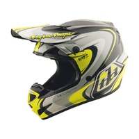 Troy Lee Designs 25.2 SE4 GP Pro Helmet MIPS Crossover Grey Flo Yell