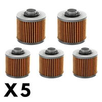 5 Pack Whites Oil Filter for Yamaha XVS650 V Star Custom 2006-2021