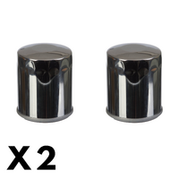 2 Pack Whites Chrome Oil Filter for Harley XL1200X Forty-Eight 2012-2019