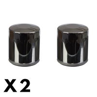 2 Pack Whites Chrome Oil Filter for Harley FLSTNSE CVO Softail Deluxe 2015