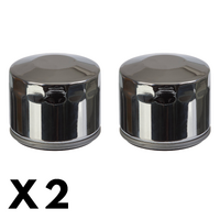 2 Pack Whites Chrome Oil Filter for Harley FLH 1340 Electra Glide 1982-1983