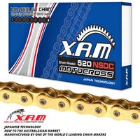 XAM Chain for Suzuki DRZ400E 2000-2021 >520 STD Gold Chromised