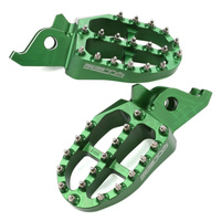 ZETA Alloy Foot Pegs Green for Kawasaki KX250 2019-2026