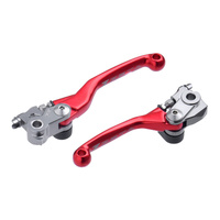 Zeta Pivot Brake/Clutch Lever Set Red for Honda CRF450RX 2021-2026
