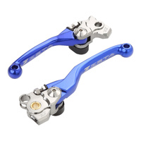 Zeta Pivot Brake/Clutch Lever Set Blue for Kawasaki KX250X 2021-2026
