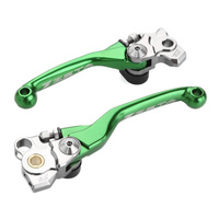 Zeta Pivot Brake/Clutch Lever Set Green for Kawasaki KX450X 2021-2023