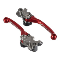 Zeta Pivot Brake/Clutch Lever Set Braktec Red for Husqvarna FE250 2022-2024