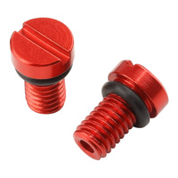 Zeta Front Fork Air Valve Cap Screws 2 Pack Red for Yamaha YZ125 2007