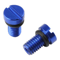 Zeta Front Fork Air Valve Cap Screws 2 Pack Blue for Yamaha YZ250 2016-2020