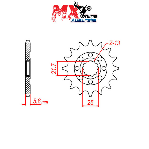 MTX Front Sprocket 15T Yamaha RD250LC 1980-1983 10-017-15
