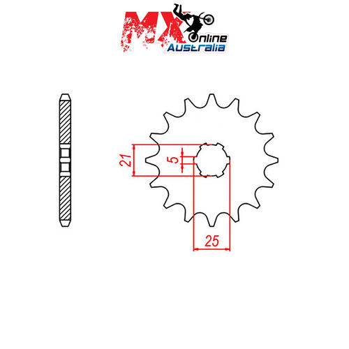 MTX Front Sprocket 16T Yamaha RD250LC 1980-1983 10-021-16