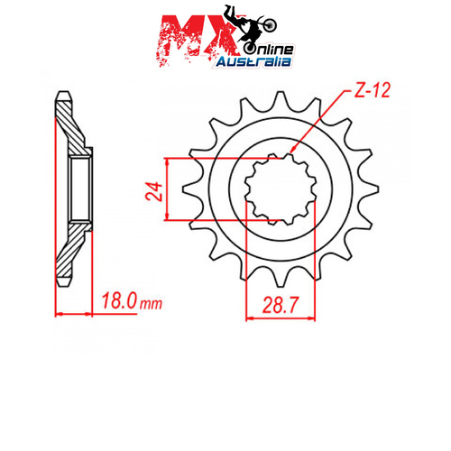 MTX Front Sprocket 13T Honda TRX400X 2012-2014 10-126-13
